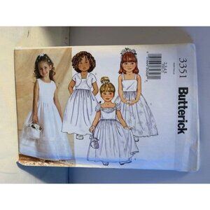 Butterick 3351 Childrens Dress Jacket Pattern Size 2 4 5 Uncut 2000s Classic Loo